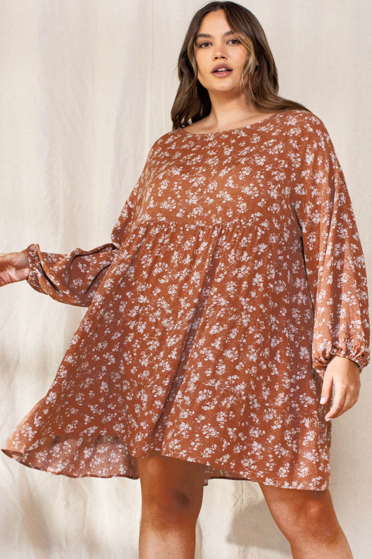 The BRITTANY Babydoll Long sleeve Dress