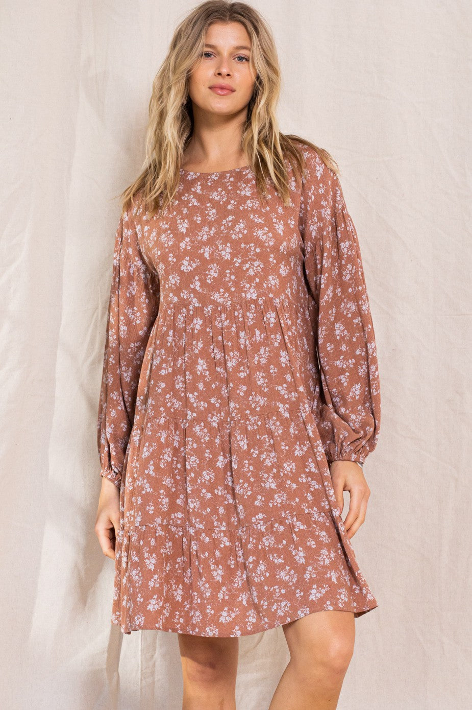 The BRITTANY Babydoll Long sleeve Dress