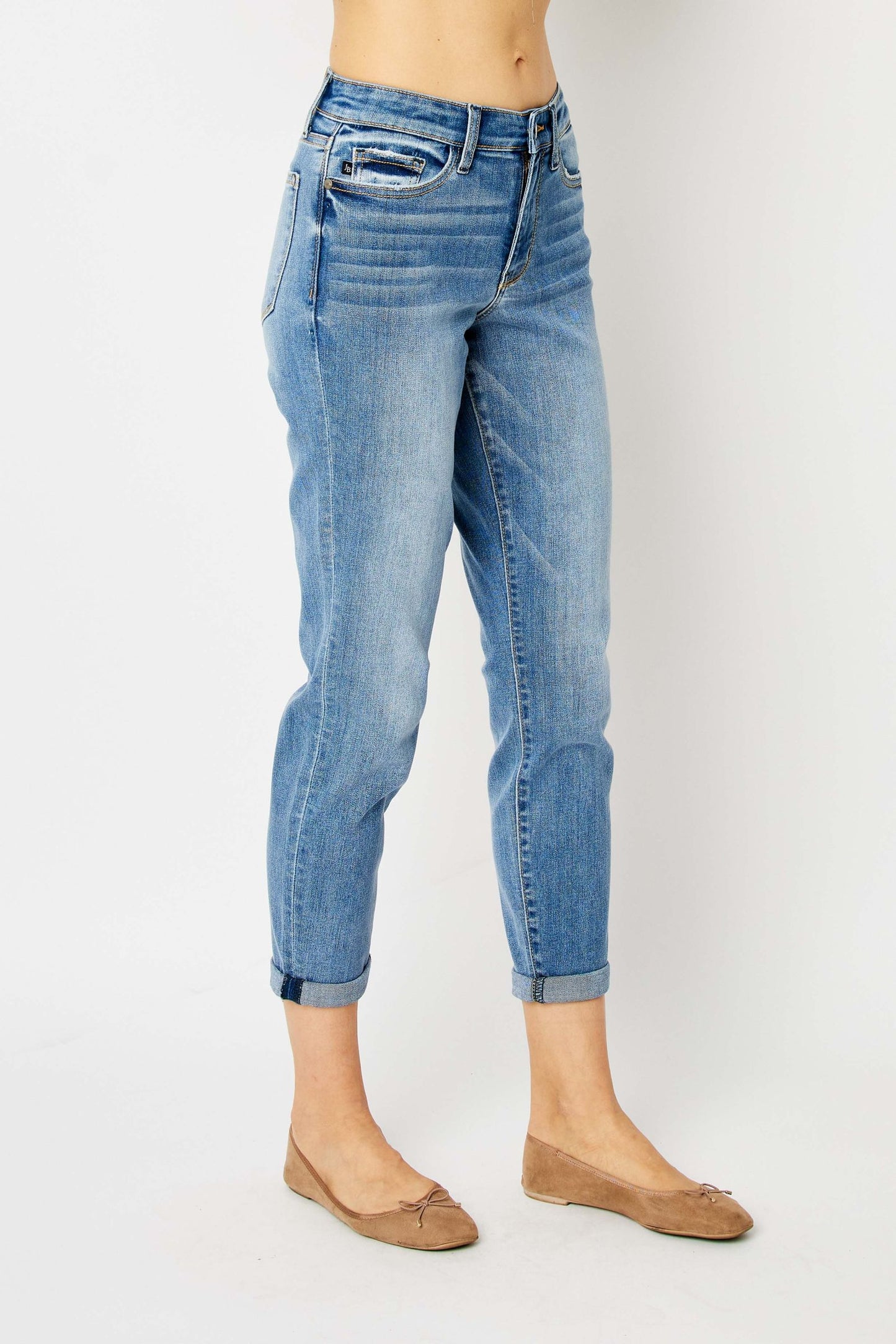 Judy Blue Mid Rise Cuffed Slim