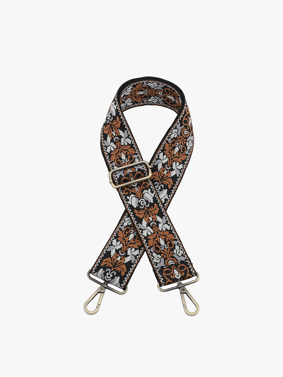 STPBOVN Boho Vine Guitar Strap: Black/CA/GY