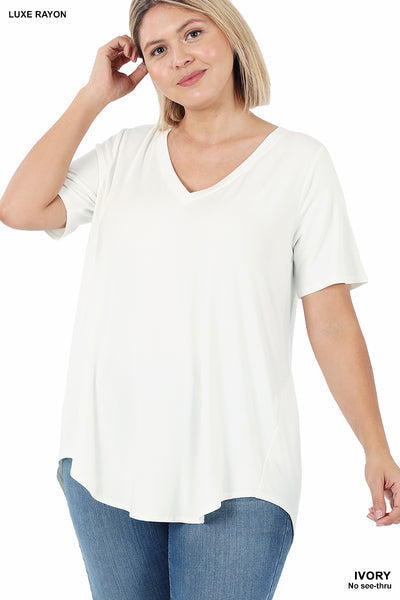 ZENANA soft short sleeve - White (Small-3X)