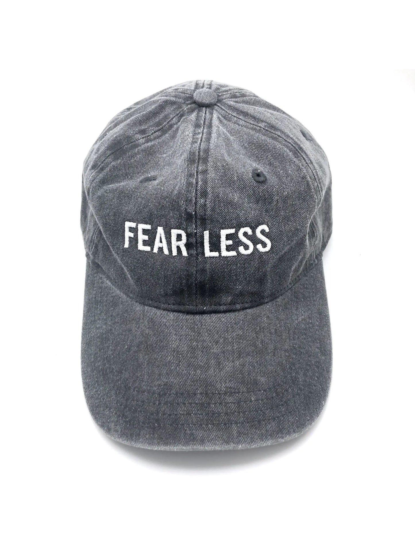 FEAR LESS Baseball Hat Gray - Mineral Washed