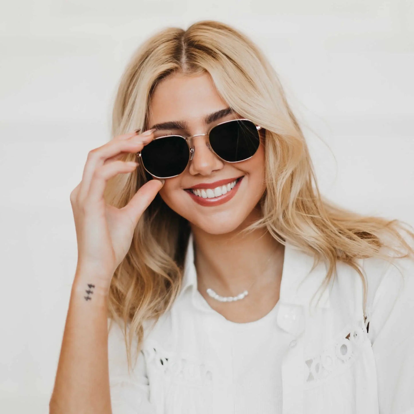 Hailey Hexagon (Gold) Frame Glasses